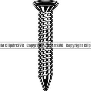 Screw #1 Screw Hardware Manual Tool Handyman Flathead Phillips Carpenter Build Repair Construction .SVG .PNG Vector Cricut Cut Cutting