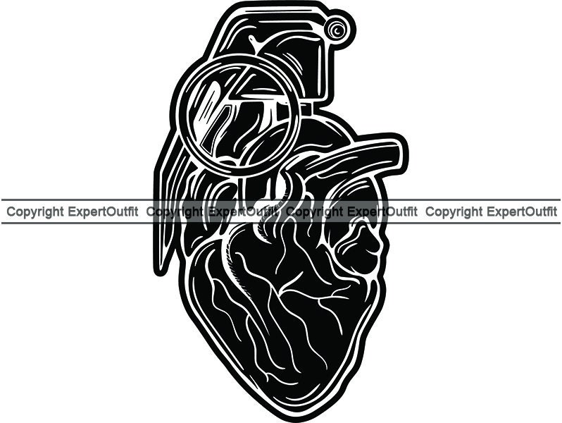 Human Heart Grenade 1 Love Bomb Crazy Courage Weapon War Etsy Human Heart Grenade 1 Love Bomb Crazy Courage Weapon War Etsy