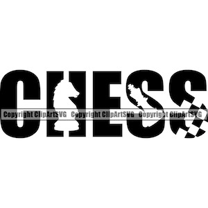 Échecs Silhouette Pièces Conseil Jeu Joueur Club FIDE Maître Texte Nom Mot Cheval Chevalier Roi Noir Design Art Logo SVG PNG Clipart Vecteur Cu