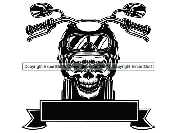 Download Motorcycle Skull Skeleton Helmet Goggles Chopper Outlaw Bike Etsy