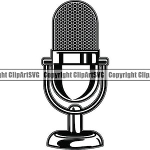 Microfono n. 17 Audio Registrazione audio Registra microfono vocale Attrezzatura per studio musicale Trasmissione radiofonica Podcast.SVG.EPS.PNG Taglio Cricut vettoriale