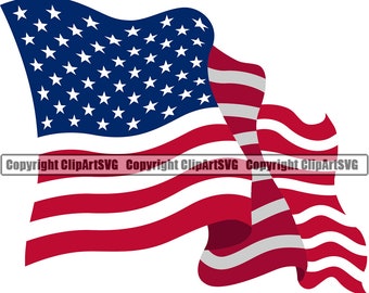 United States USA Wavy Waving Flag Pole America American US Country World Nation Design Element Logo Jpg Png Clipart Vector Cut Cutting File