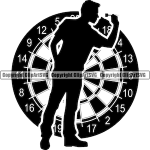 Darts Logo #24 Dartboard Tips Flights Board Championship Tournament Logo .SVG .EPS Digital Clipart Vector Cricut Cut Cutting Download File