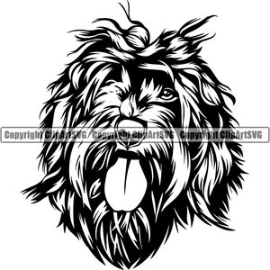 Portuguese Water Dog Breed Head Happy Face Paw Puppy Pup Pet Art Spanish Irish Barbet Cute Artwork Logo SVG PNG Clipart Vector Cut Cutting