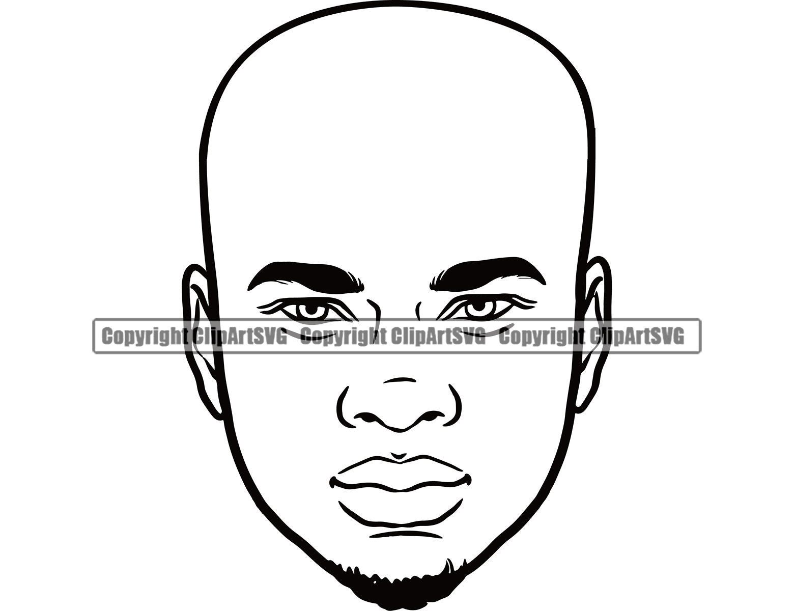 Handsome Black Man Male Man Face Dimples Head Wavy (Instant Download) 