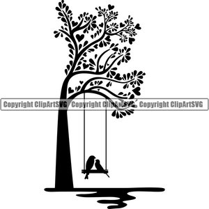 Árbol Amor Pájaro Familia Corazón Hoja Pic Foto Marco Pared Arte Decoración Naturaleza Feliz Diseño Tarjeta Primavera Cita Logotipo SVG PNG Vector Cricut Corte Corte