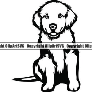 ゴールデン レトリバー #61 子犬 犬 幸せ 笑顔 品種 動物 ペット 足跡 ブリタニー ラブラドール 血統書 .SVG .PNG クリップアート ベクター クリカット カット カッティング