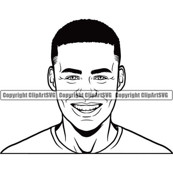Handsome Black Man Male Man Face Dimples Head Wavy (Instant Download) 