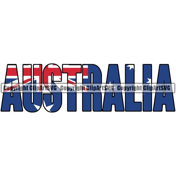 Australia Australian Aussie Name Word Text Flag Country World Etsy