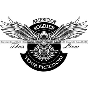 Soldado militar de los EE. UU. Vet War Hero Sign American Eagle US Veteran Beret Star Battle Art Design Logo SVG PNG Vector Clipart Cut File