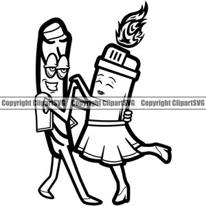 Marihuana Gelenk Feuerzeug tanzen Cartoon Charakter Paar Rauchen Topf Blatt Stumpfer Rauch Weed Cannabis Art Logo SVG PNG Vektor Clipart geschnitten Datei