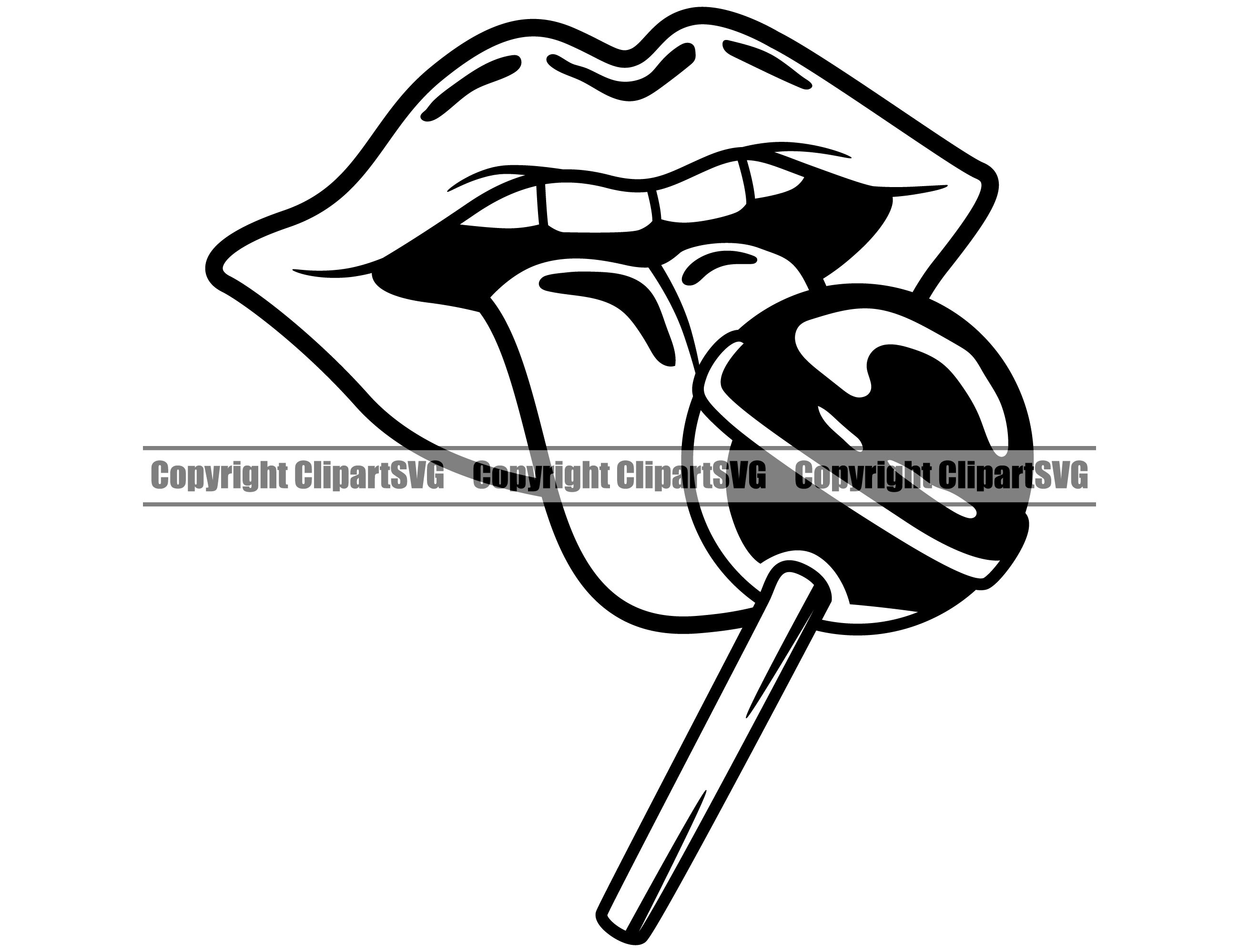 Lips Tongue Lick Licking Sucker Suck Sucking Lollipop Mouth Etsy