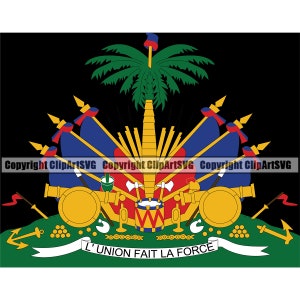 Haiti Haitianische Flagge Symbol Wappen Freiheit Frei Land Welt Nation Karte Zeichen Design Element Art Logo SVG PNG Clipart Vektor geschnitten Datei
