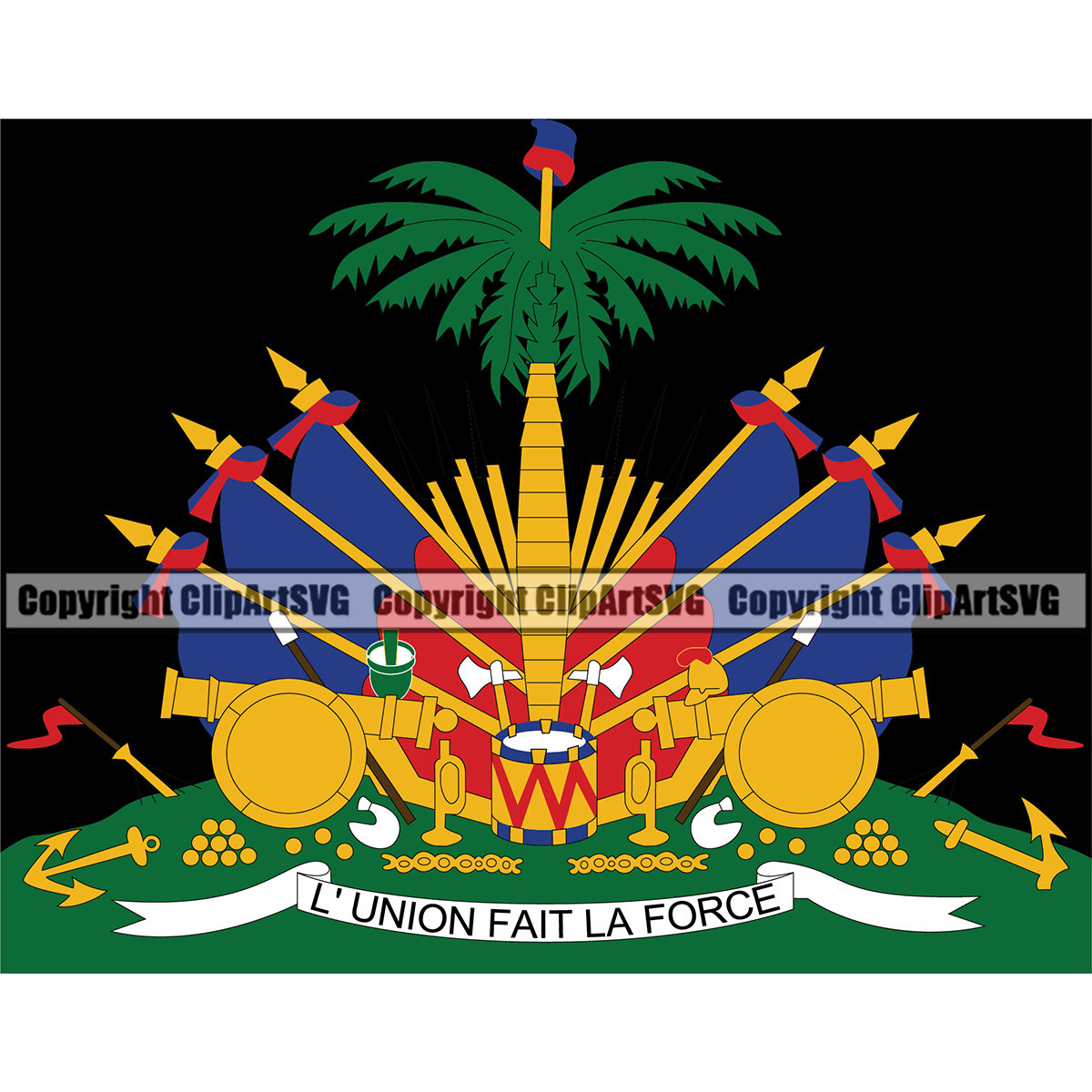 Haiti Haitian Flag Symbol Coat Of Arms Freedom Free Country  Etsy