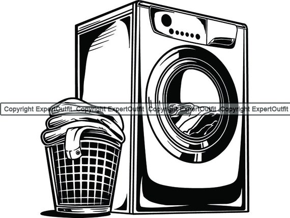 Washing Machine Svg, Laundry Png, Washer Clipart, Laundry Machine Dxf,  Laundry Eps, Laundry Cricut, Washer Cut File, Washer Silhouette 