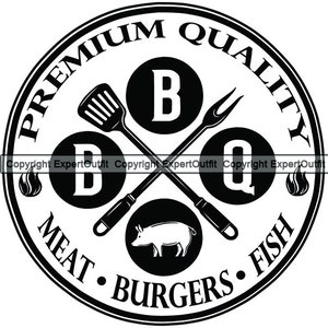 BBQ Logo Grill Grilling Meat Steak Hot Barbecue Butcher Cooking Cook Chef Food Restaurant .SVG .PNG Clipart Vector Cricut Cut Cutting File