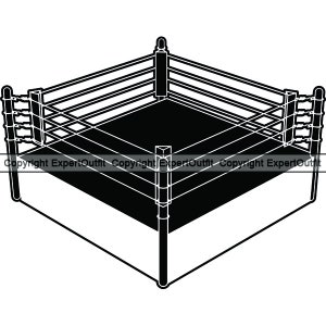 Ring de boxeo Boxeador Campeón Árbitro mundial Entrenador Entrenamiento Entrenador Anillo Mma Rink Arena Logo .SVG .PNG Clipart Vector Cricut Corte Corte