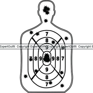 Sport Schieten Doel Doel Silhouet Shooter Schieten Gun Rifle Vuurwapen Munitie Magazine Bullet. SVG. PNG Clipart Vector Cricut Cut Cutting
