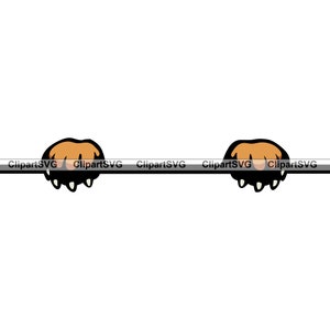Peeking Dog Paws Peek-A-Boo Cat Paws Animal Breed Pedigree Print Portrait Cartoon Drawing Art Logo Tattoo Design Element SVG PNG Cut Cutting