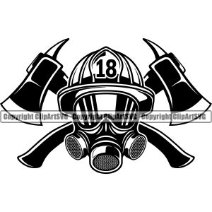 Brandweerman Logo #23 Brandbestrijding Reddingsassen Brandweerman Vechten Brandhelm Hoed Emt Emergency. SVG. EPS. PNG Vector Cricut Cut Cutting-bestand