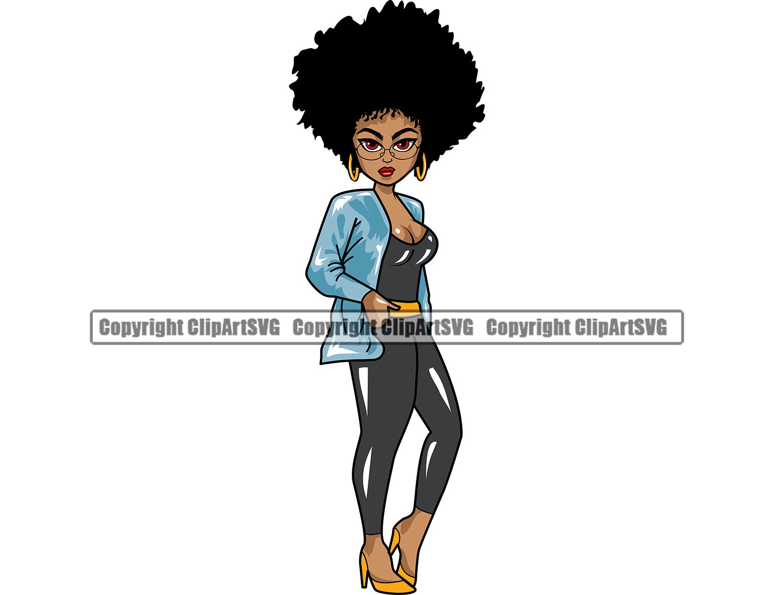 Cute Cartoon Black Woman Female Girl Face Afro Hair Big Eyes - Etsy Israel