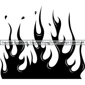 Brand vlammen Hot Rod hel Inferno Blaze brandende gas warmte gevaar Auto Pinstripe Design Element.SVG. PNG Clipart Vector Cricut knippen snijden