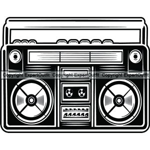 Radio Boombox #5 Vintage Boom Box Cassette Tape Player Recorder Music Equipment Hip Hop Rap Retro .SVG .EPS .PNG Vector Cricut Cut Cutting