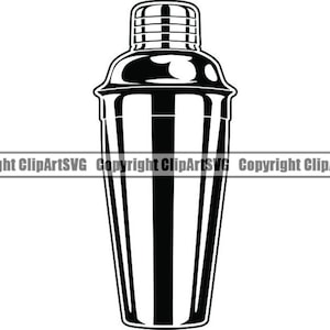 Cocktail Mixer #2 Martini Mixed Drink Party Alcool Liqueur Ice Bar Olive Toothpick Glass Logo. SVG. EPS. PNG Vector Cricut Cut Cutting File