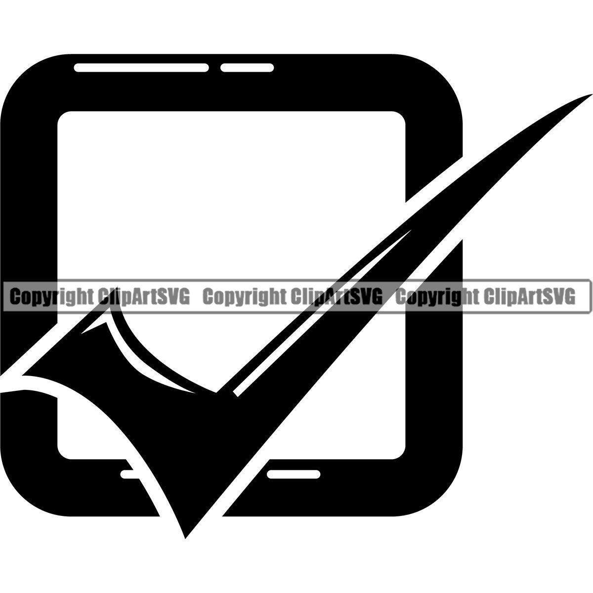 Check Mark Tick Box Icon Choice Sign Correct Right Choose Vote Etsy