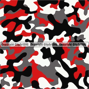 Rot Camo Camouflage Musterdesign War Print Urban Military Hunt Wrap Cover Grafik Design Decor Art Logo SVG PNG Clipart Vektor geschnitten Datei