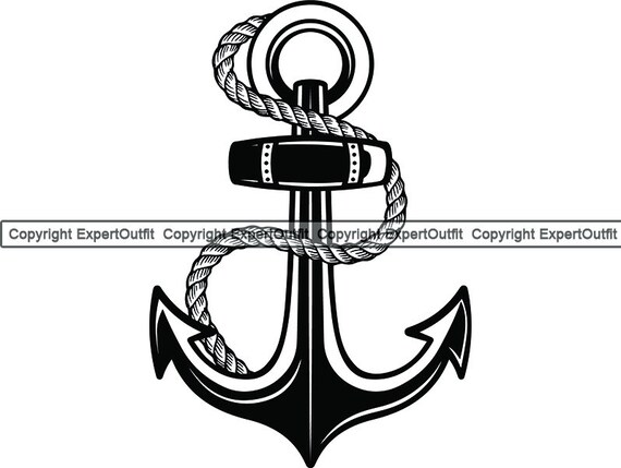 Anchor #8 Ship Boat Rope Nautical Marine Sail Sailing Sea Ocean Naval  Fishing Boating Design Logo.SVG .PNG Clipart Vector Cricut Cut Cutting