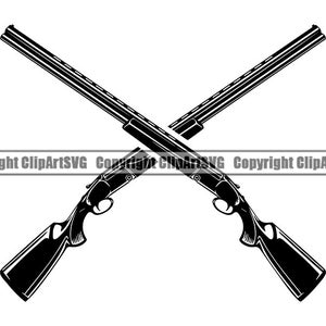 Jagd Logo #56 Schrotflinten gekreuzt Schädel Ente Hirsch Sport Jagd Jäger Spiel Umfang Shooting Gun .SVG .EPS .PNG Vektor Cricut Cut Cutting