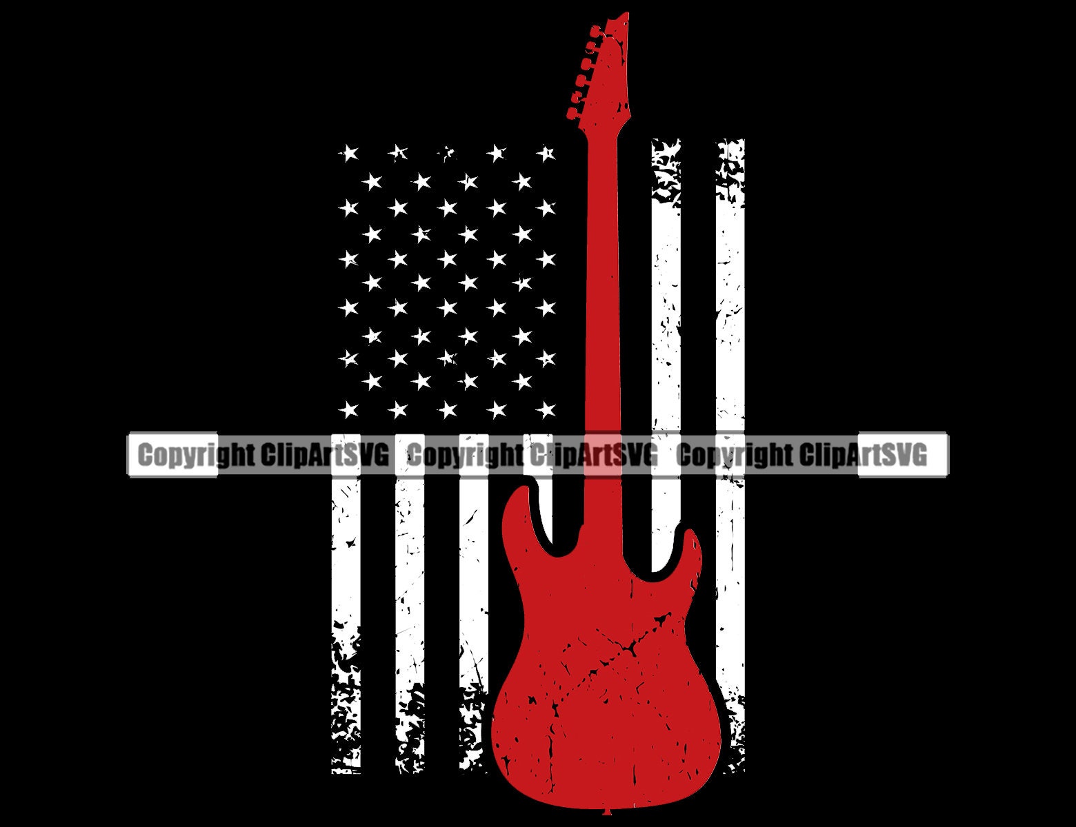 Music Electric Guitar USA Flag Rock Music Musical Instrument - Etsy UK
