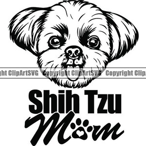 Shih Tzu #27 maman amour chien race K-9 jouet groupe tour Animal Pet Hound chiot Pedigree Hound Logo.SVG. PNG vecteur Clipart Cricut coupe coupe fichier