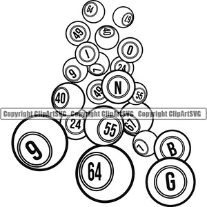 Bingokaart gokken gokker gokker kans geluk loterij Lotto bal Keno Casino weddenschap spel Logo SVG PNG Clipart Vector knippen snijden bestand