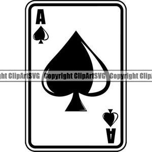 Poker #35 Ace Spades Playing Card Gambling Gamble Casino Bet Betting Blackjack Games .SVG .EPS .PNG Clipart Vector Cricut Cut Cutting File