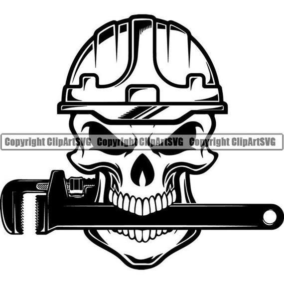 Plumbing Logo 4 Skull Plumber Pipe Wrench Toolbox Etsy