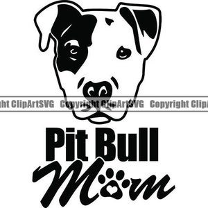 American Pit Bull #83 Mom Love Happy Dog Puppy Pet Terrier Breed Canine K-9 Guard Security Logo .SVG .PNG Clipart Vector Cricut Cut Cutting
