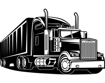 Truck Driver #2 Trucker Big Rigg 18 Wheeler Semi Tractor Trailer Cab Flat Bed Company Trucking Logo .SVG .EPS .PNG Vector Cricut Cut Cutting