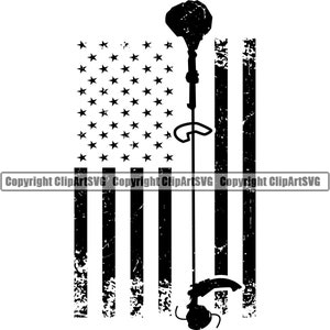May include: Black and white silhouette of a weed trimmer superimposed over a distressed American flag. The flag has 13 horizontal stripes and 50 stars.