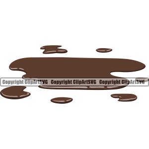 Mud Chocolate Puddle Splash Drip Splatter Splat Liquid Drop Paint Poop Feces Stain Smear Design Element Art Logo SVG PNG Clipart Vector Cut
