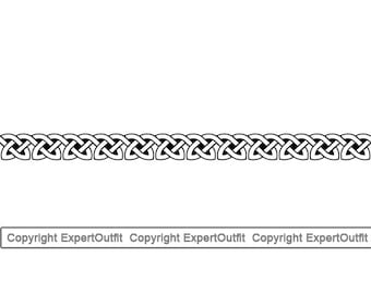 Celtic Knot Irish Knotwork Straight Line Traditional Ireland Ornate Pattern Ancient Welsh Viking .SVG .PNG Clipart Vector Cricut Cut Cutting
