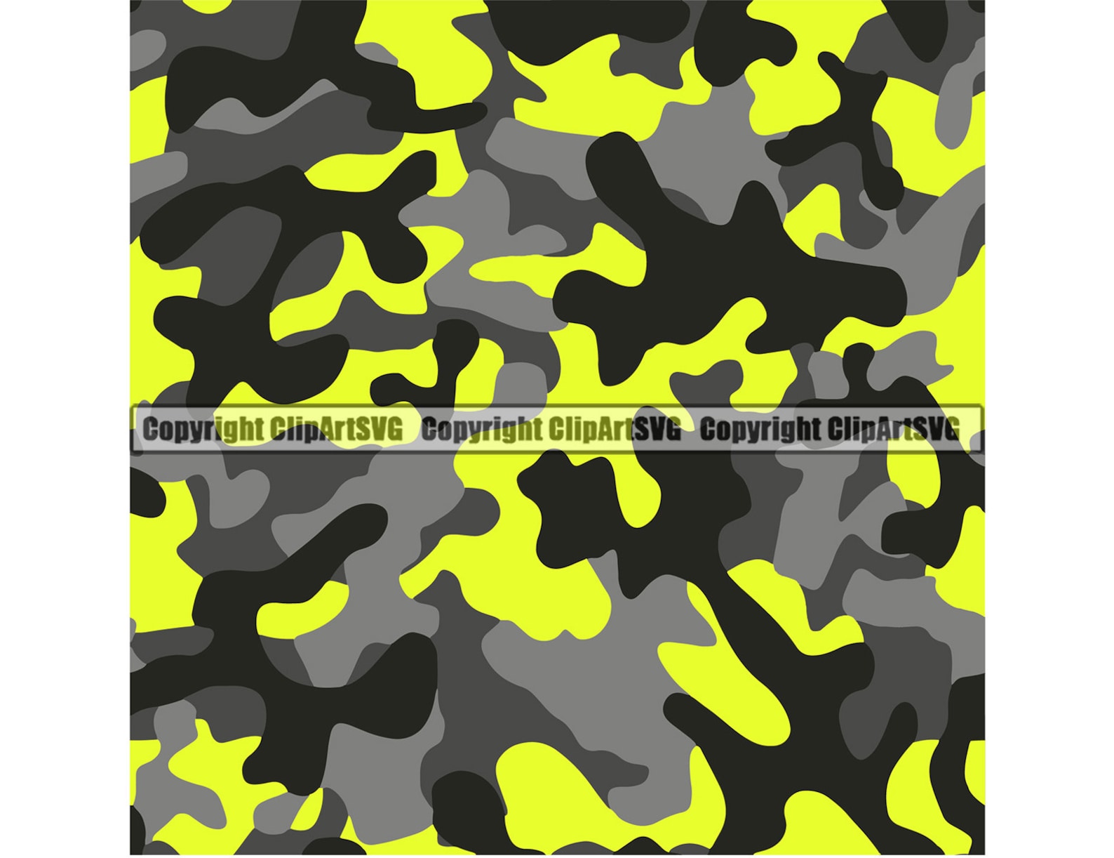 Yellow Camo Camouflage Seamless Pattern Army Print Military Etsy