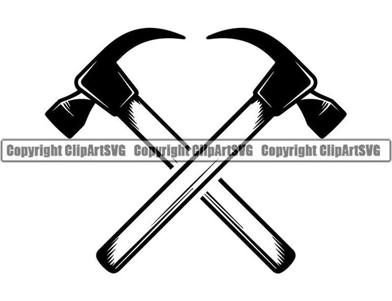 Construction Logo 39 Hammer Claw Tool Toolbox Handyman Work Etsy