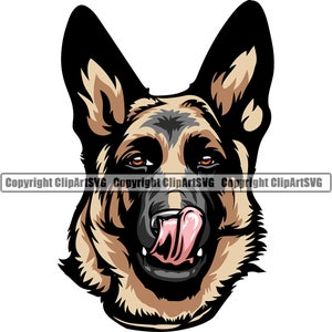 Duitse herder likken likken gezicht neus Paw Puppy Pup huisdier Clip Art K9 K-9 Cop politie Logo SVG PNG Clipart Vector Cricut knippen snijden bestand