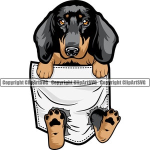 Dackel Hunderasse Shirt Tasche niedlich Pfote Welpe Welpe Haustier K-9 Doxie Hot Art Design Element Logo SVG PNG Clipart Vektor Cricut Cut Schneidedatei