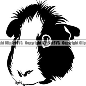 Cochon d'Inde #4 animal de compagnie rongeur Design mignon moelleux Cage domestique mammifère pattes moustaches ferme Hamster Logo. SVG. PNG vecteur Clipart Cricut coupe coupe