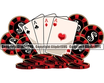 Kasinospel Pengar Chip Tur Vinn Risk Spela Poker Spelautomat Craps Roulette Vegas Bord Kortspel Design Konst Logotyp SVG PNG Vektor Clipart Klipp ut