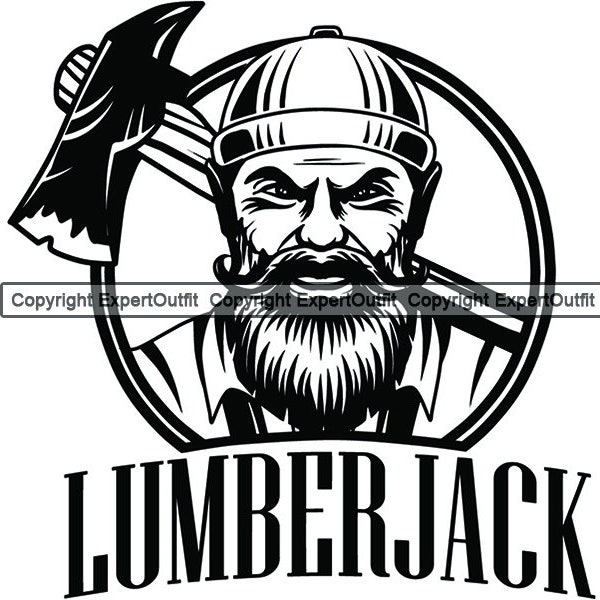 Lumberjack Logo Axe Saw Mill Lumber Tool Forrest Tree Chop Cut Wood Weapon Carpenter Woodworking .SVG .PNG Clipart Vector Cricut Cut Cutting