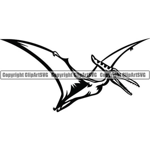 Pterodactyl #1 Dinosaur T-Rex Archaeology Fossil Jurassic Reptile Animal Prehistoric Flying Creature Logo.SVG.PNG Clipart Vector Cut Cutting